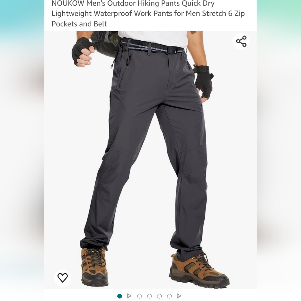 Quick Dry Lightweight Waterproof Hiking work pants with 6 zip Pockets s…